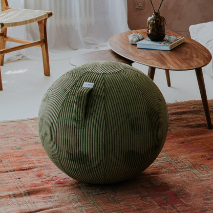 Ballon d'assise ergonomique - Velours Olive, 60-65cm