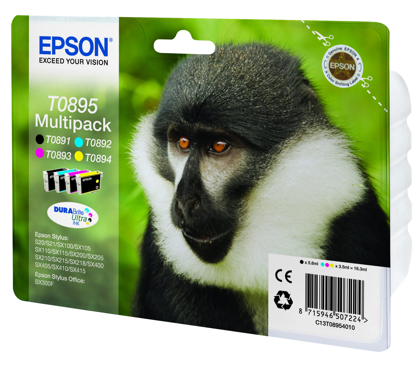 Pack Cartouche Epsons t0895 - encre pigmentaire 4 couleurs