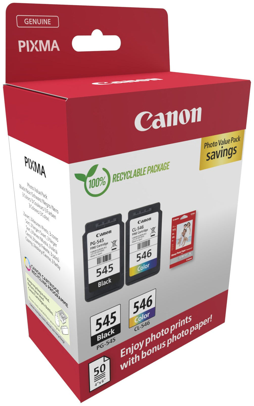 Cartouche d'encre Canon pg-545/cl-546 - pack économique