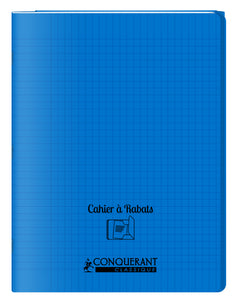 Cahier polypro avec rabat 48 pages seyes -24x32 bleu