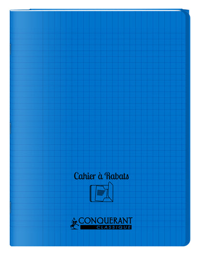 Cahier polypropylène avec rabat 48 pages seyes -24x32 bleu