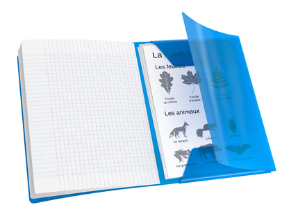 Cahier polypropylène avec rabat 48 pages seyes -24x32 bleu