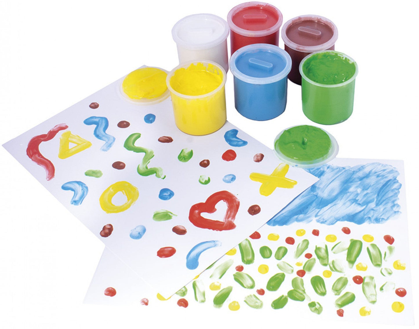 Peinture gouache doigt - set de 6 couleurs lavables