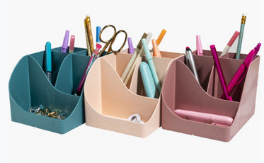 Pot crayons 5 compartiments skandi-vieux rose
