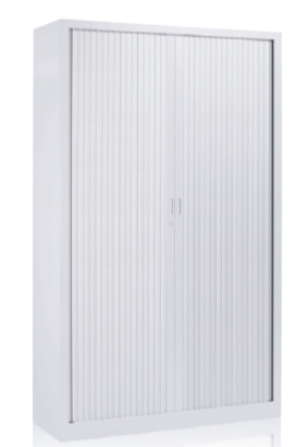 Armoire haute à rideau - H198xL120xP45- blanc