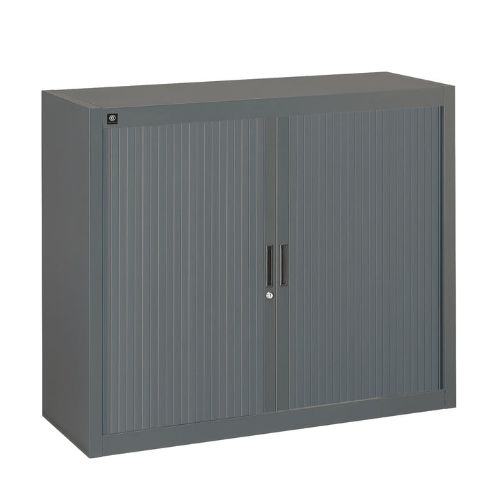 Armoire Basse à rideau monobloc -H100 xL120xP43 -gris anthracite