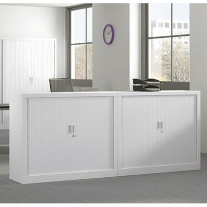 Armoire Basse à rideau monobloc -H100 xL120xP43 -gris anthracite
