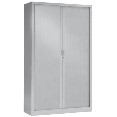Armoire haute à rideaux -H198xL120xP43-gris clair