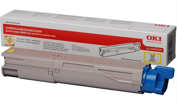 Cartouche toner jaune - 2500 pages pour oki c3300n