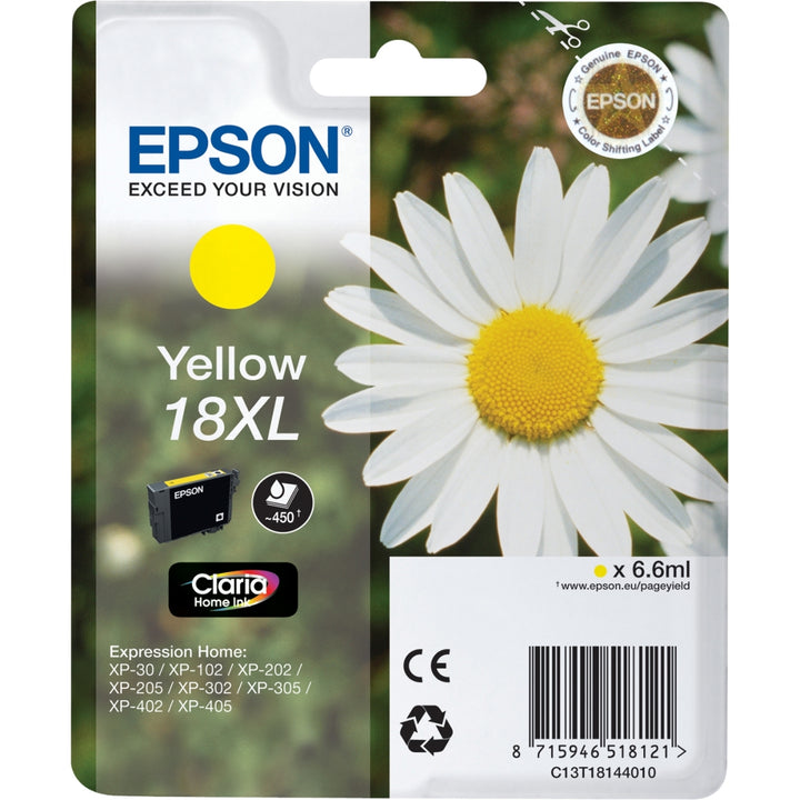 Cartouche d'encre Epson t18144012 jaune 18xl - rendement élevé