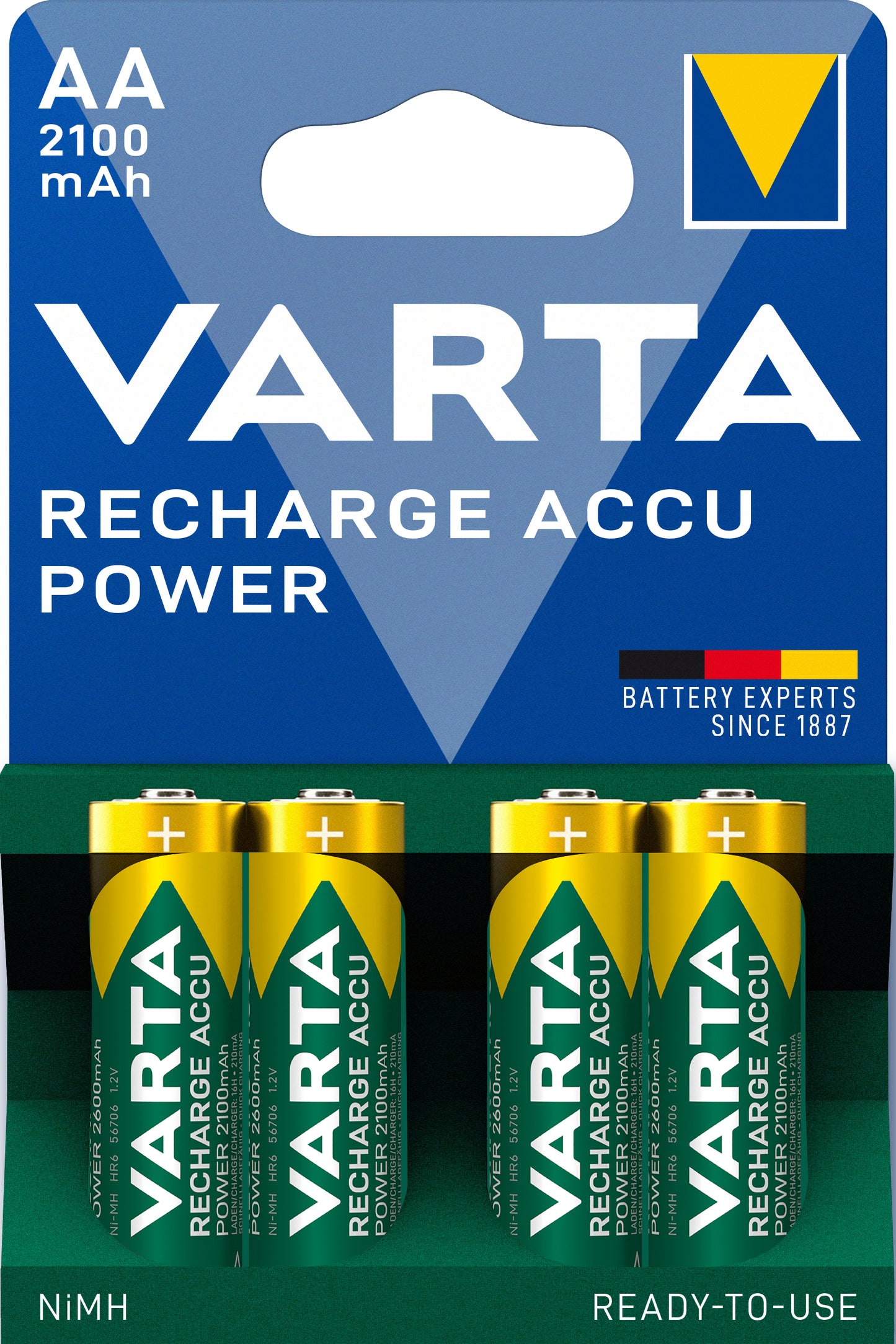 Piles rechargeables AA 2100mah - pack de 4