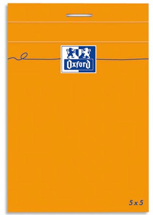 Bloc-notes Oxford A6 80 feuilles quadrillées - Orange