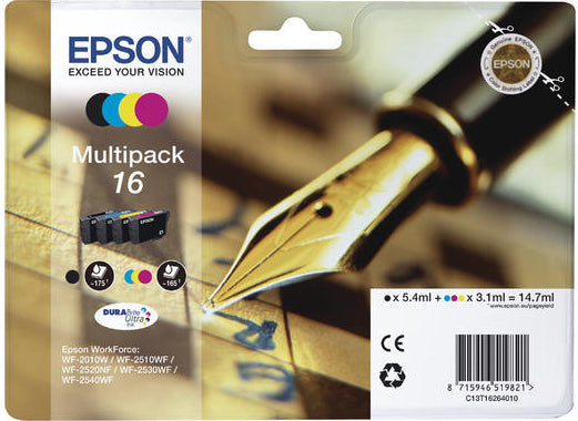 Cartouche Epsons d'encre multipack 16 - résistance à l'eau