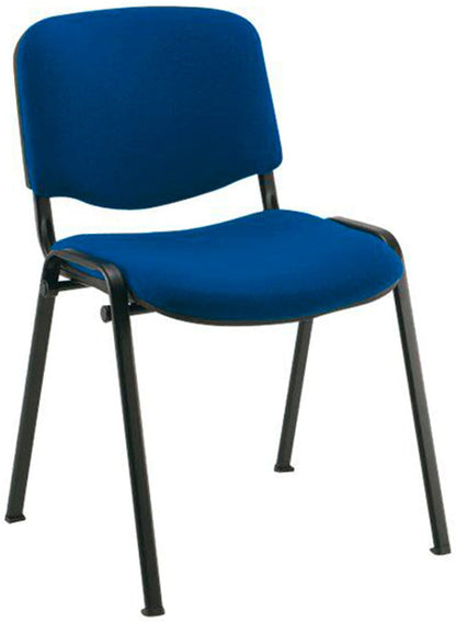 Chaise visiteur 4 pieds tissu bleu