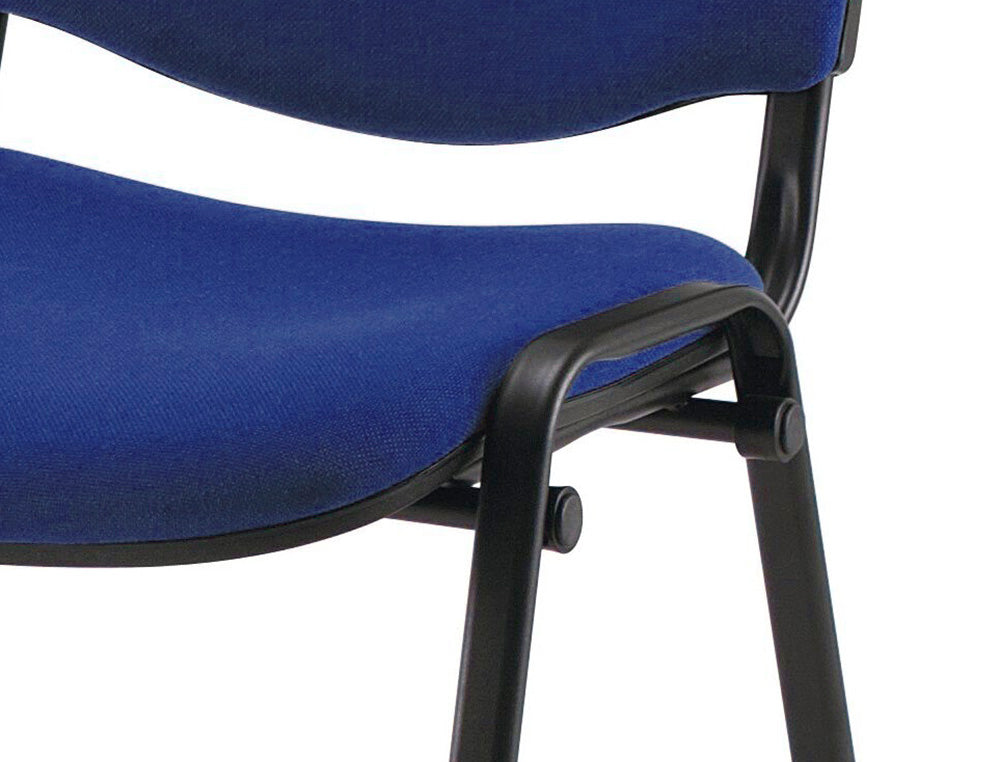 Chaise visiteur 4 pieds tissu bleu
