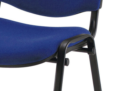 Chaise visiteur 4 pieds tissu bleu