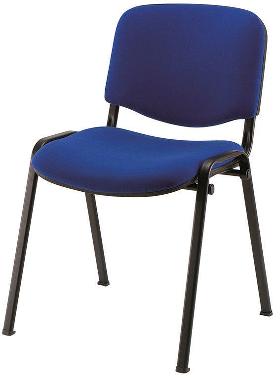 Chaise visiteur 4 pieds tissu bleu