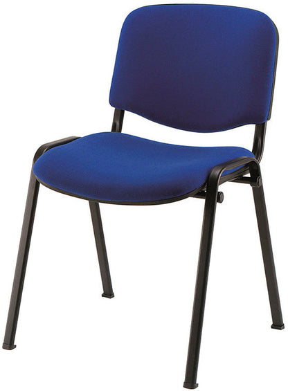 Chaise visiteur 4 pieds tissu bleu
