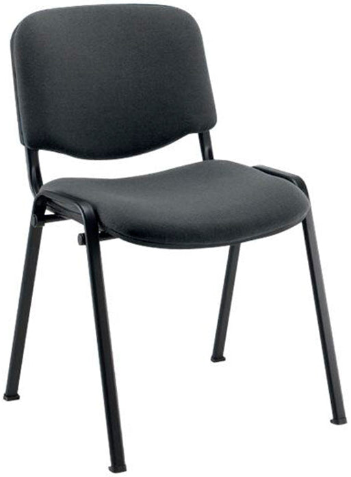 Chaise visiteur 4 pieds tissu gris anthracite