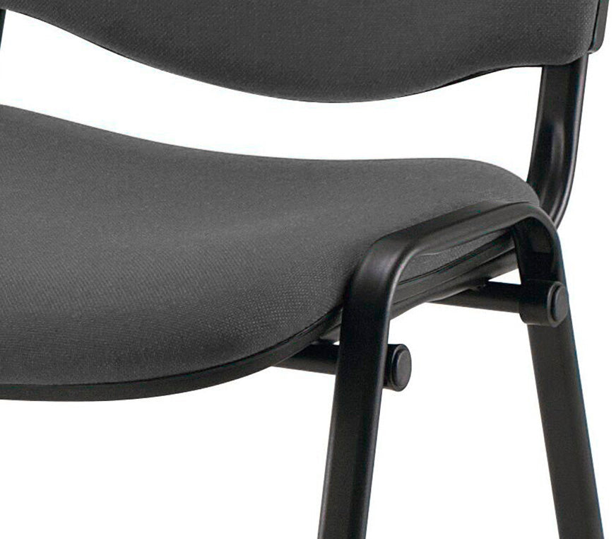 Chaise visiteur 4 pieds tissu gris anthracite