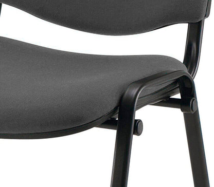 Chaise visiteur 4 pieds tissu gris anthracite