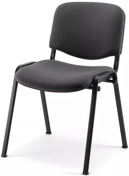 Chaise visiteur 4 pieds tissu gris anthracite