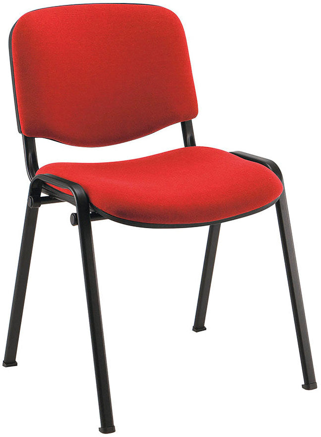 Chaise visiteur 4 pieds tissu rouge