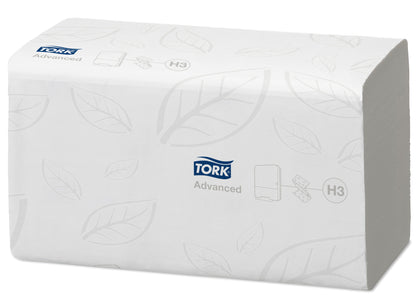 Essuie-mains Tork H3  250f - blanc, 23x25 cm pliage en Z -colis  de 15