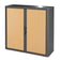 Armoire Basse à rideau easyoff h104 anthracite / hêtre