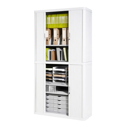 Armoire Haute à rideau easyoff h204 blanc / blanc