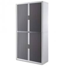 Armoire Haute à rideau easyoffice h204 blanc / anthracite