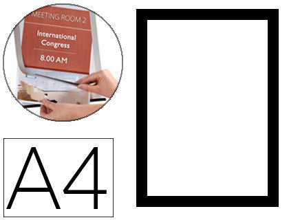 Porte-affiche a4 magnétique lot de 2 -noir