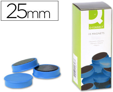 Aimant rond diamètre 25mm p/10 bleu