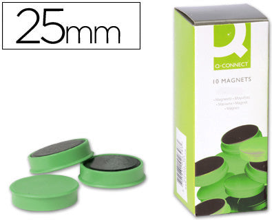 Aimant rond diamètre 25mm p/10 vert