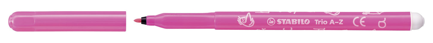 Feutres Stabilo Trio A-Z 12 couleurs dont 2 fluo - pointe moyenne