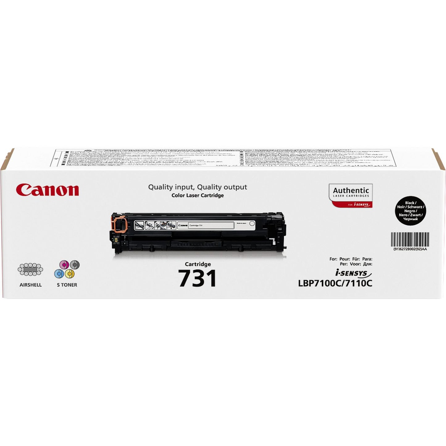 Cartouche toner Canon 731 bk - 1400 pages rendement standard