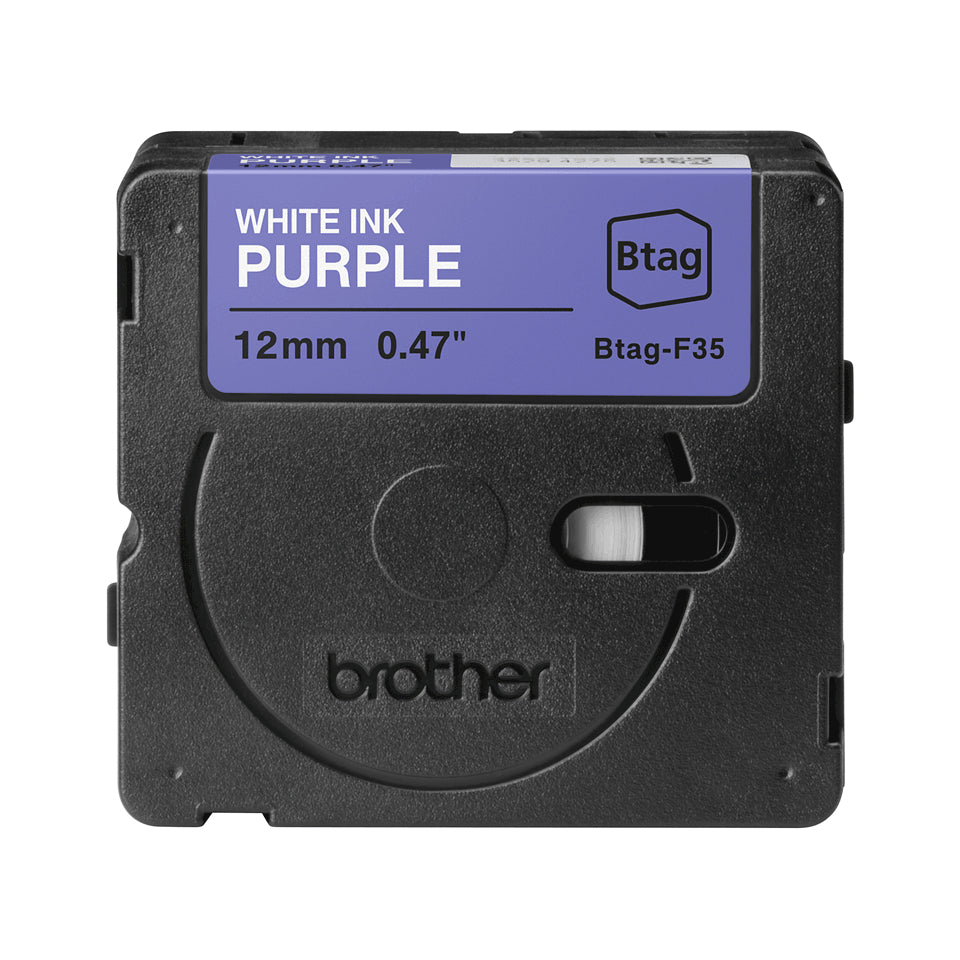Ruban étiqueteuse Btag 12mm - blanc/violet Résistant et polyvalent