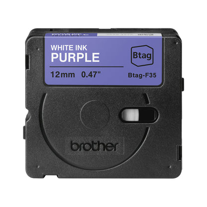 Ruban étiqueteuse Btag 12mm - blanc/violet Résistant et polyvalent