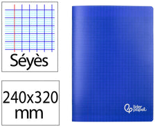 cahier couverture plastique 24x32 48pages seyes -bleu