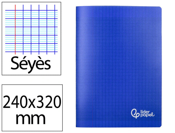 Cahier Seyes 24x32 - couverture bleu  Polypropylène-96 pages