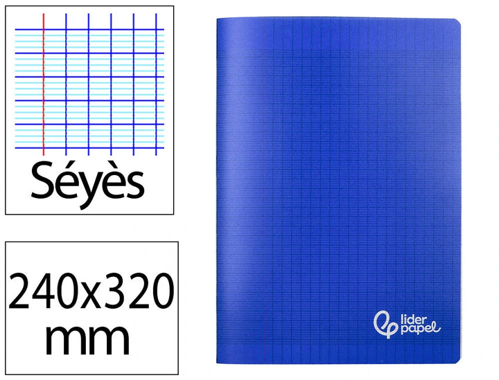 Cahier Seyes 24x32 - couverture bleu  Polypropylène-96 pages