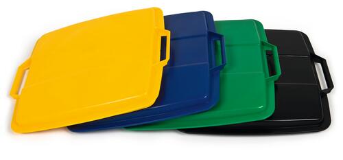 Conteneur à déchets 90L - Plastique recyclé et empilable- gris