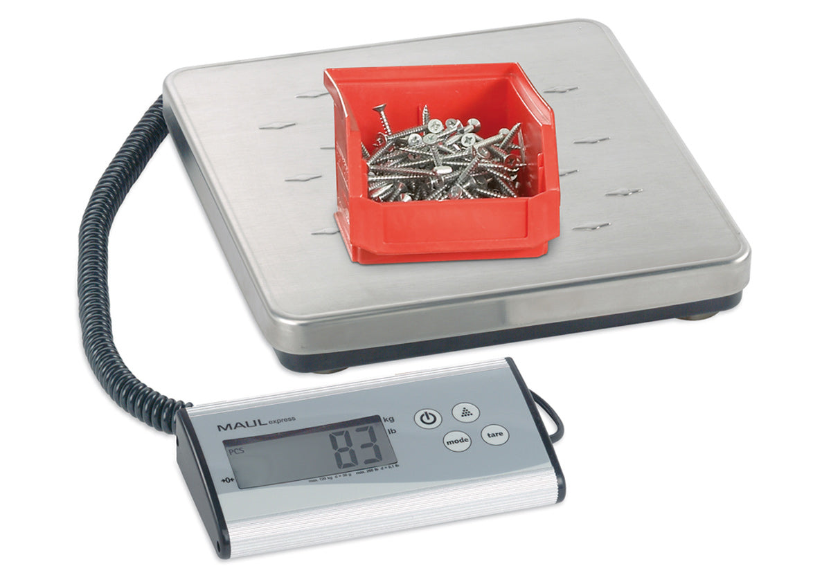 Pèse-paquets 120kg - plateau inox et pupitre séparé