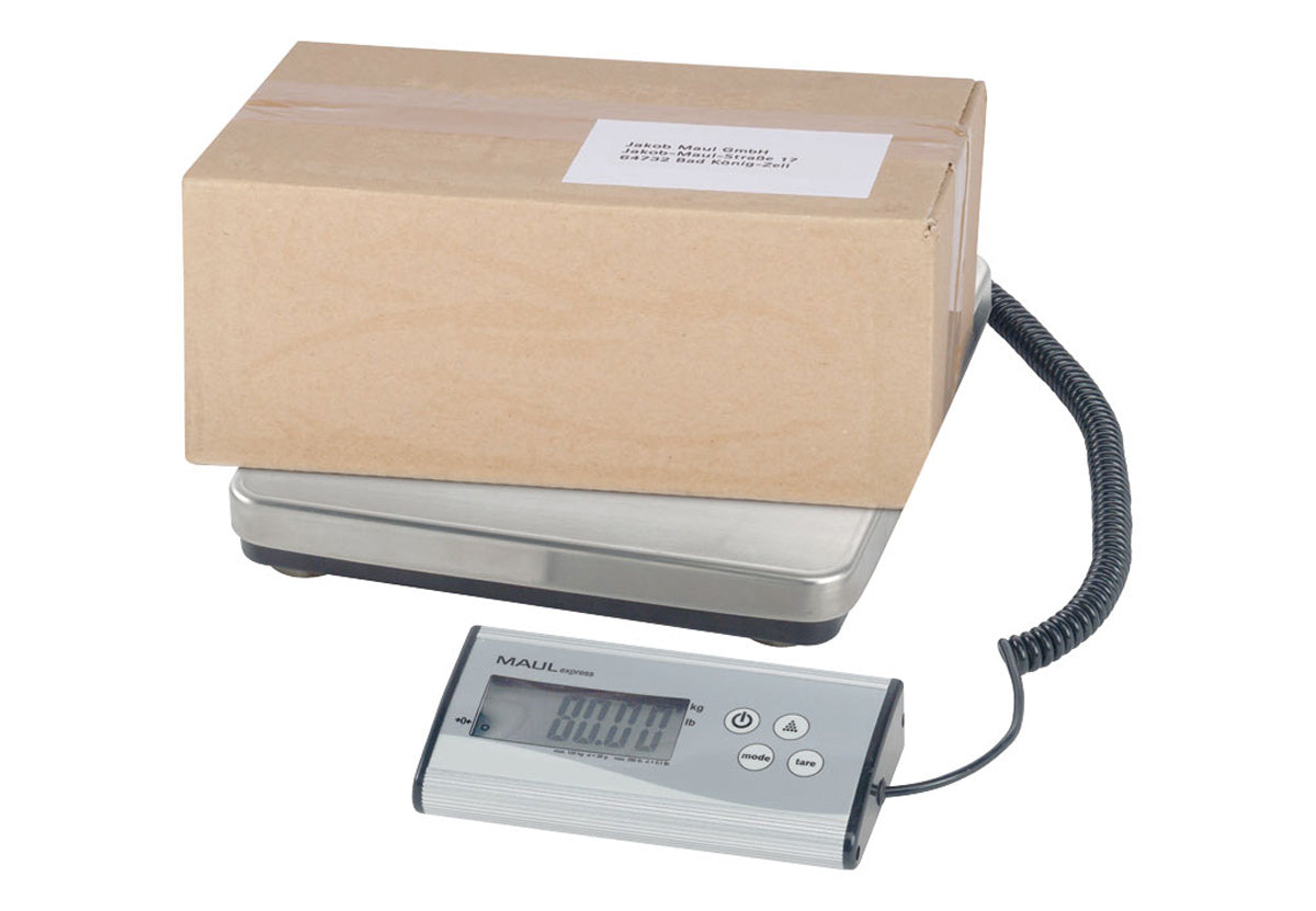 Pèse-paquets 120kg - plateau inox et pupitre séparé