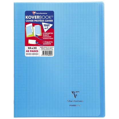 Cahier koverbook 24x32 quadrillé seyés- polypropylène  48 pages