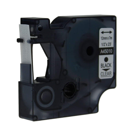 Ruban type dymo d1 12mm noir / transparent