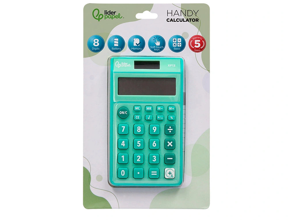 Calculatrice poche 8chiffres solaire vert