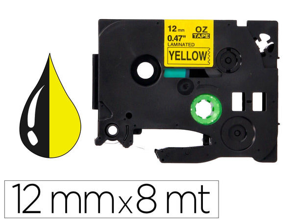 Ruban compatible Brother TZE631 - 12mm Noir/Jaune