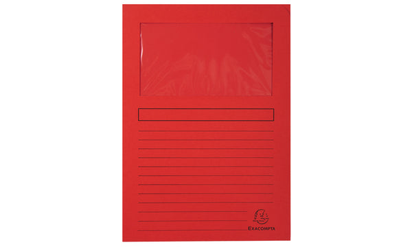 Pochette coin fenêtre A4 Rouge - 120g/m², paquet de 100