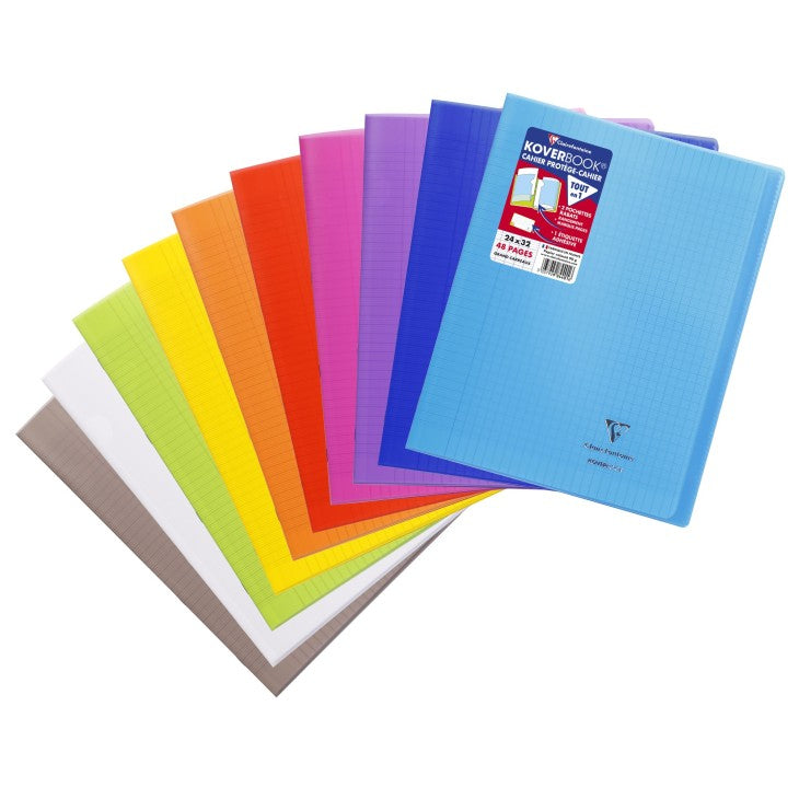 Cahier koverbook 24x32 quadrillé seyés- polypropylène  48 pages